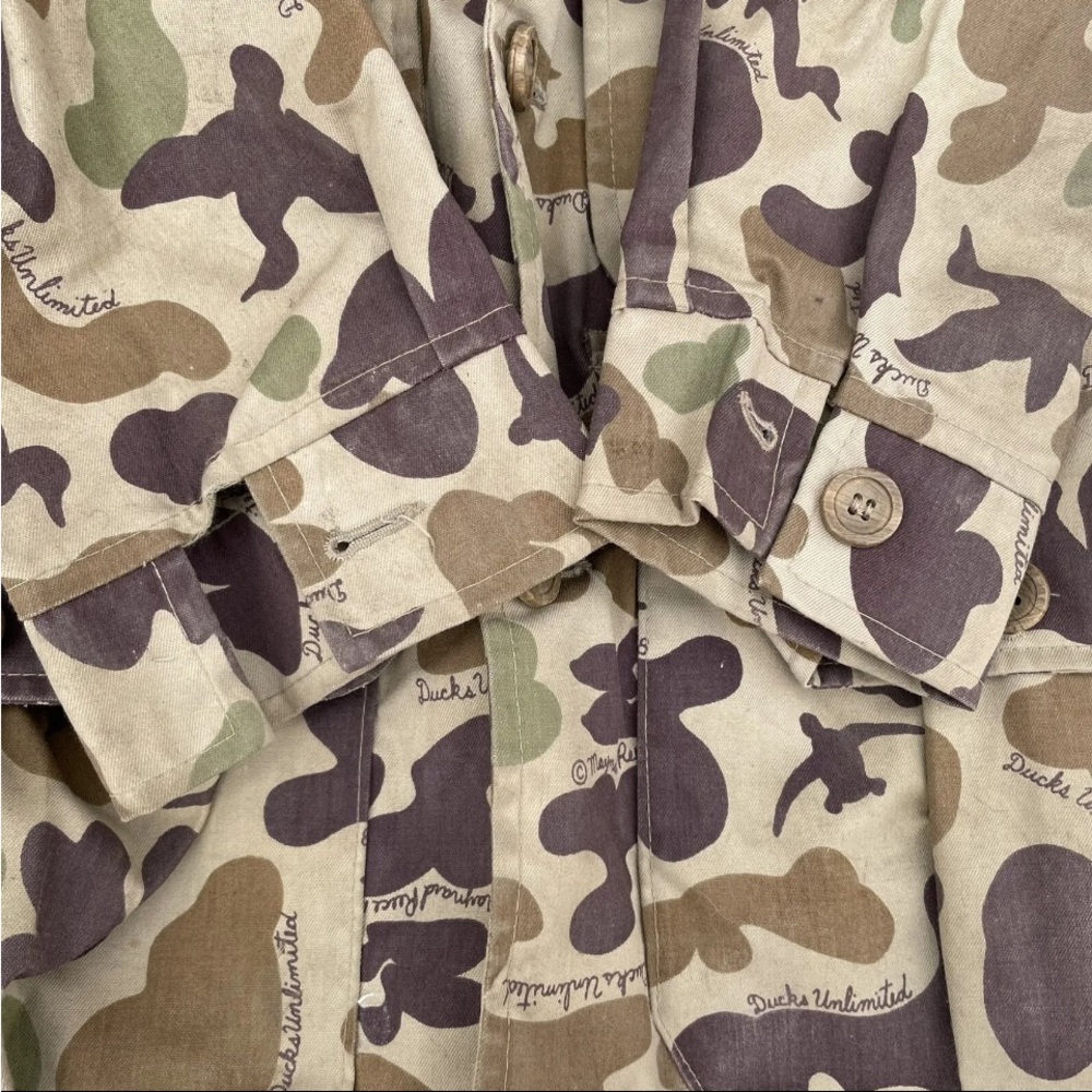 Bob Allen Ducks Unlimited Maynard Reese Hunting Coat Med Camo Jacket 1978 USA LH - Picture 16 of 16